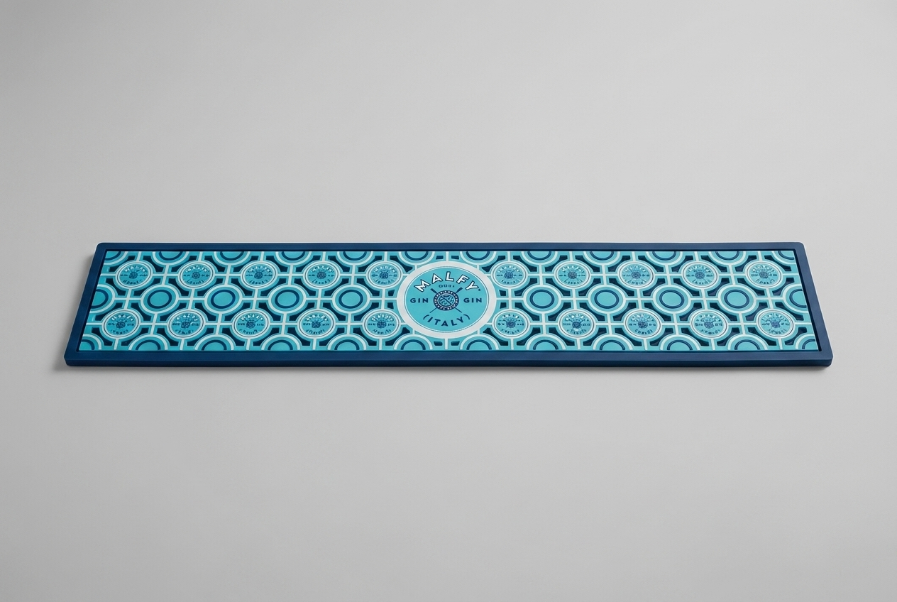 Malfy Gin mosaic print bar runner