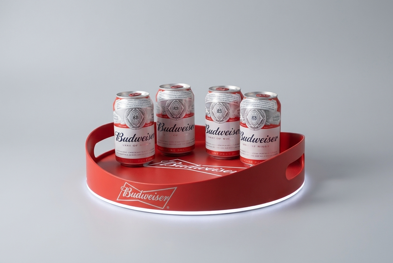 Budweiser LED serving tray with cans