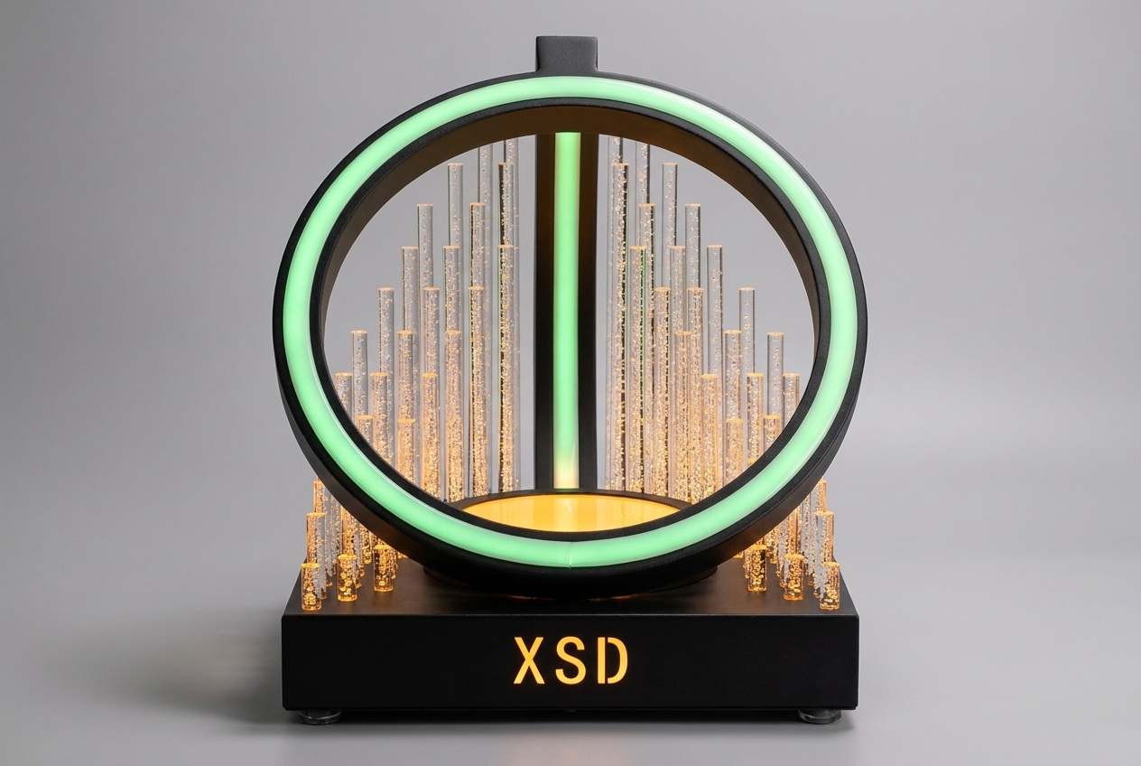 XSD green LED ring display with light tubes