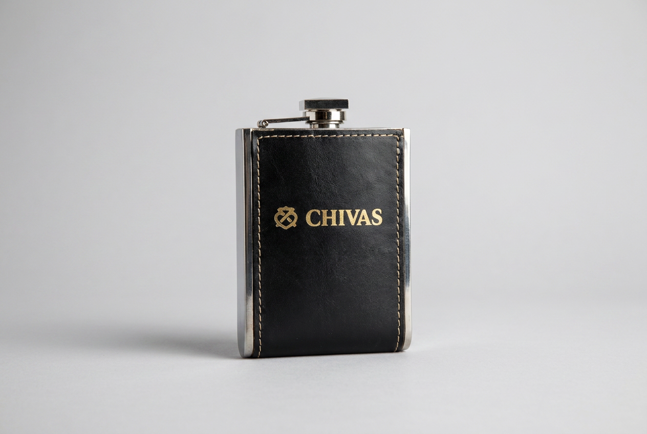 Chivas Regal leather hip flask
