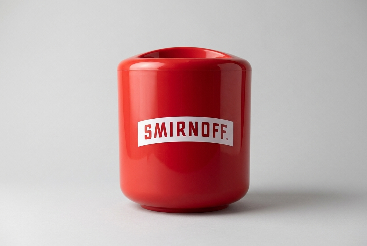 Smirnoff red round ice bucket