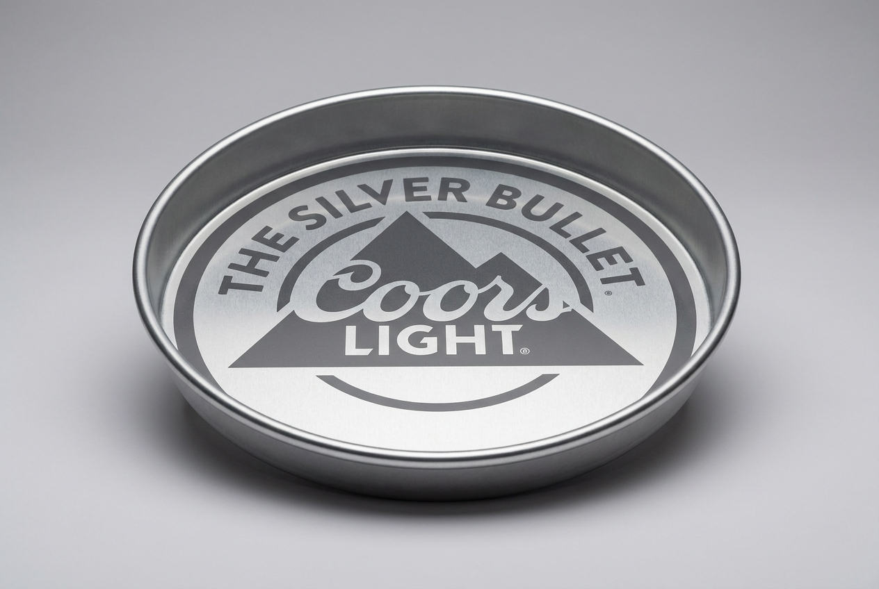 Coors Light silver serving tray