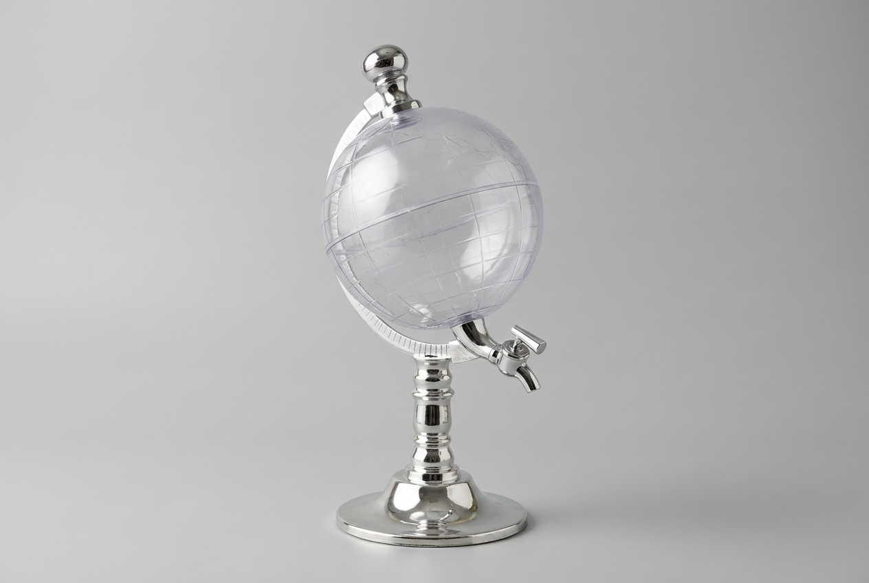 Chrome globe drink dispenser