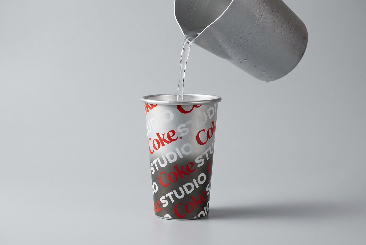Coke Studio steel cup with pour shot
