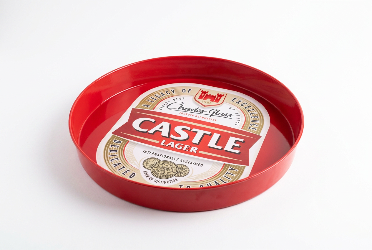 Castle Lager red serving tray