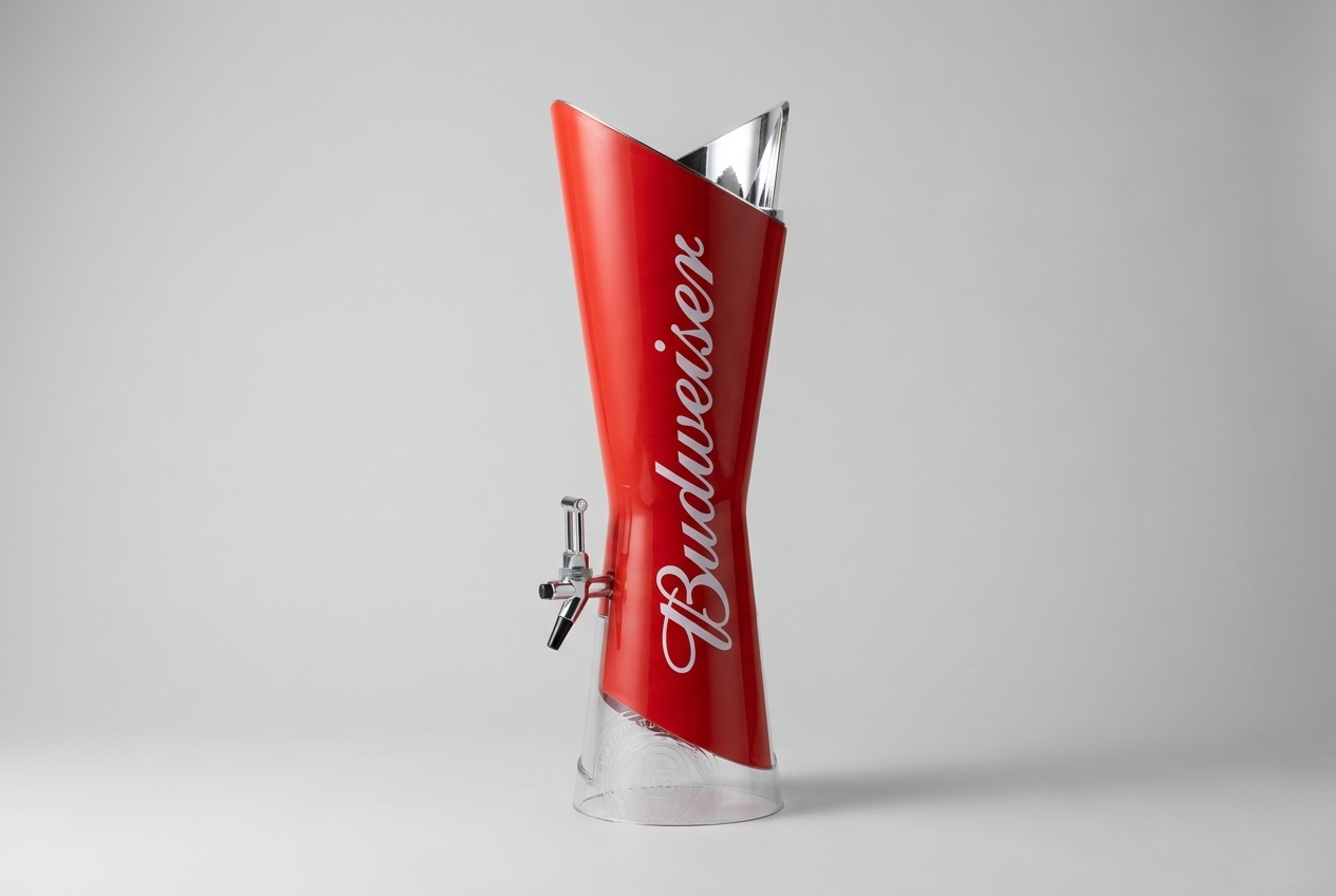 Budweiser red beer tower
