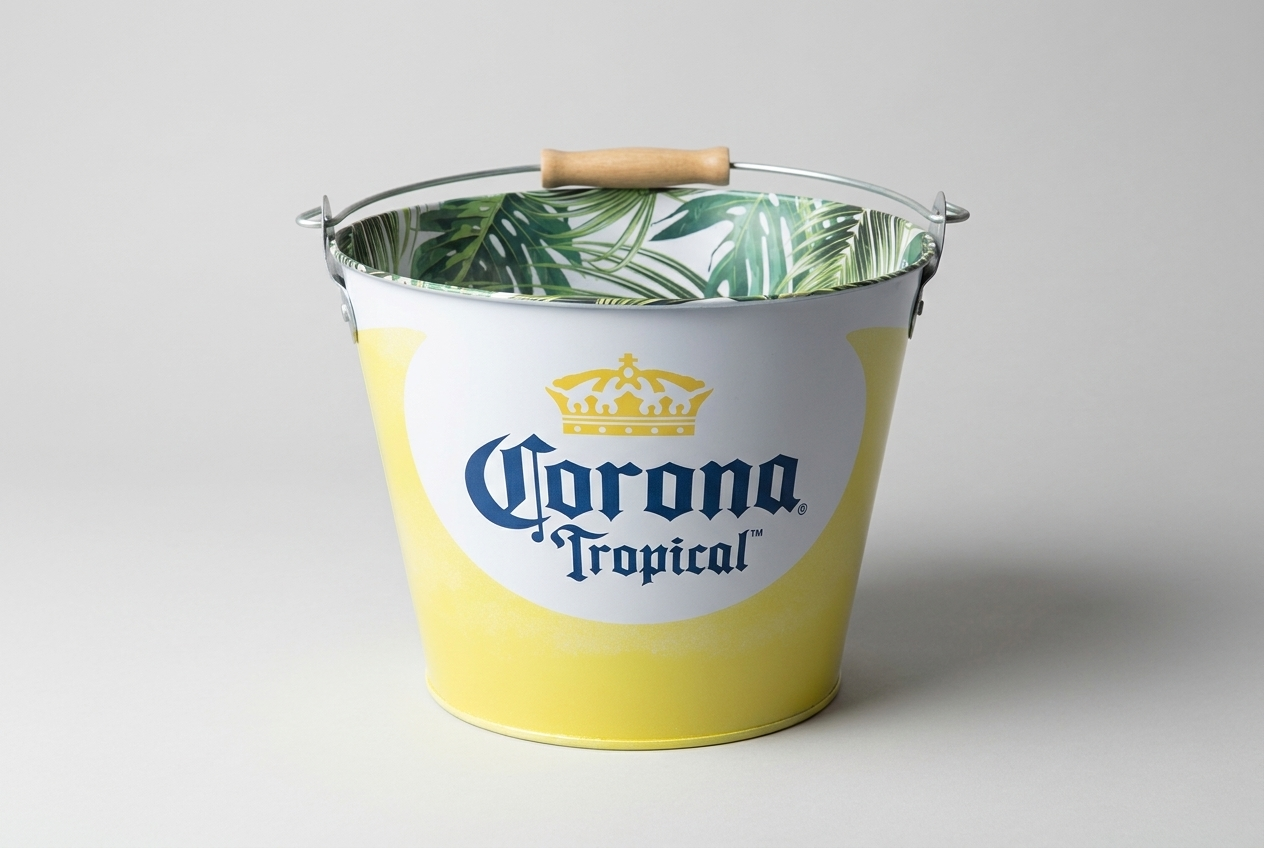 Corona Tropical yellow ice bucket