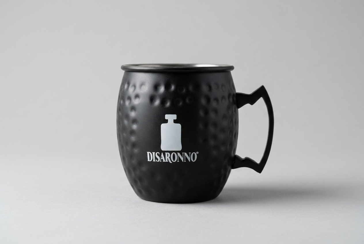 Disaronno black hammered mule mug