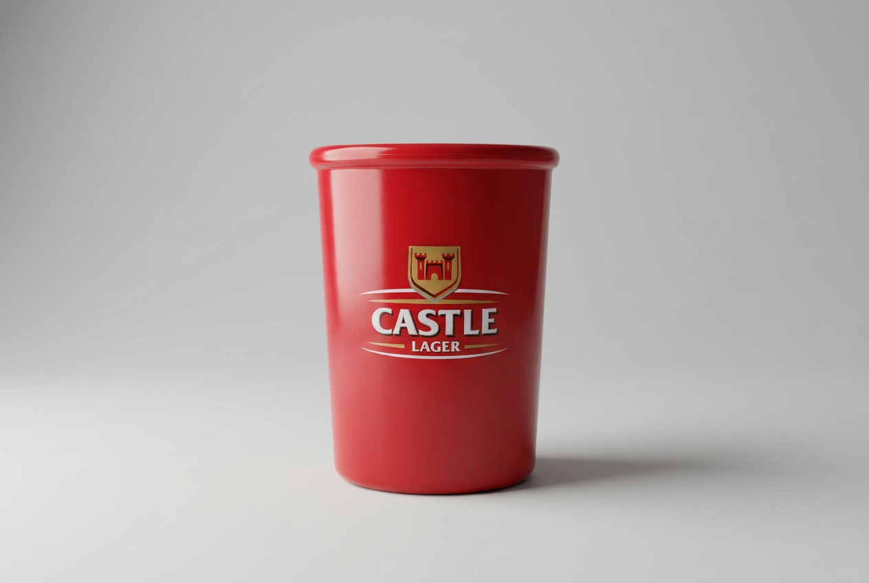 Castle Lager red tumbler