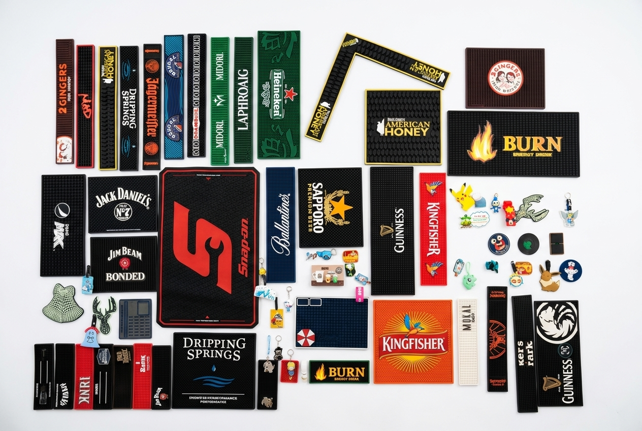 Collection of bar mats and coasters