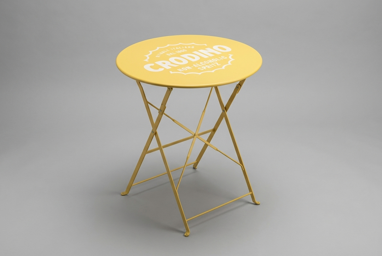 Crodino yellow folding table