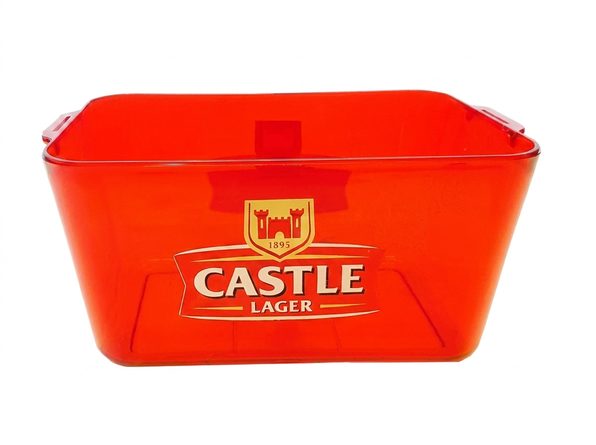 Castle Lager red acrylic ice tub